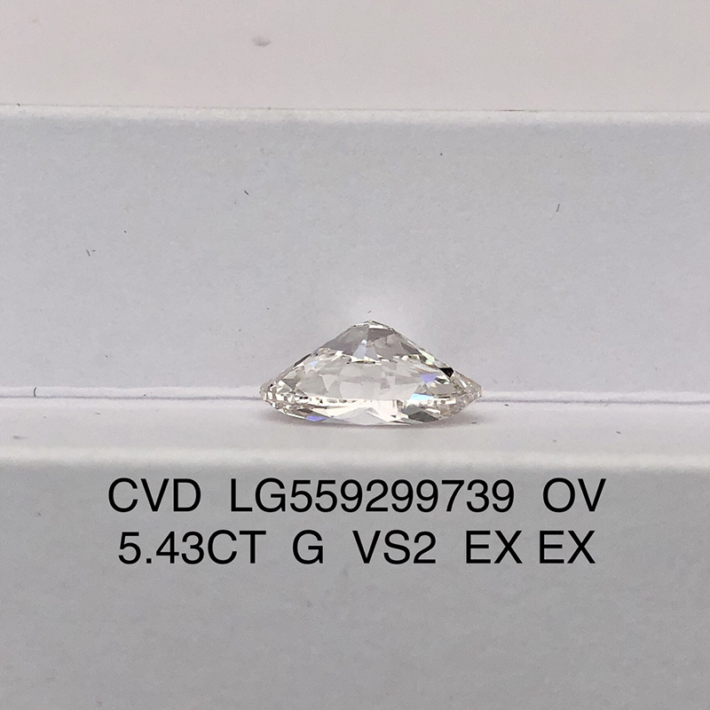 CVD LG559299739 Oval Shape 5.43CT G VS2 EX EX Lab Grown Diamond