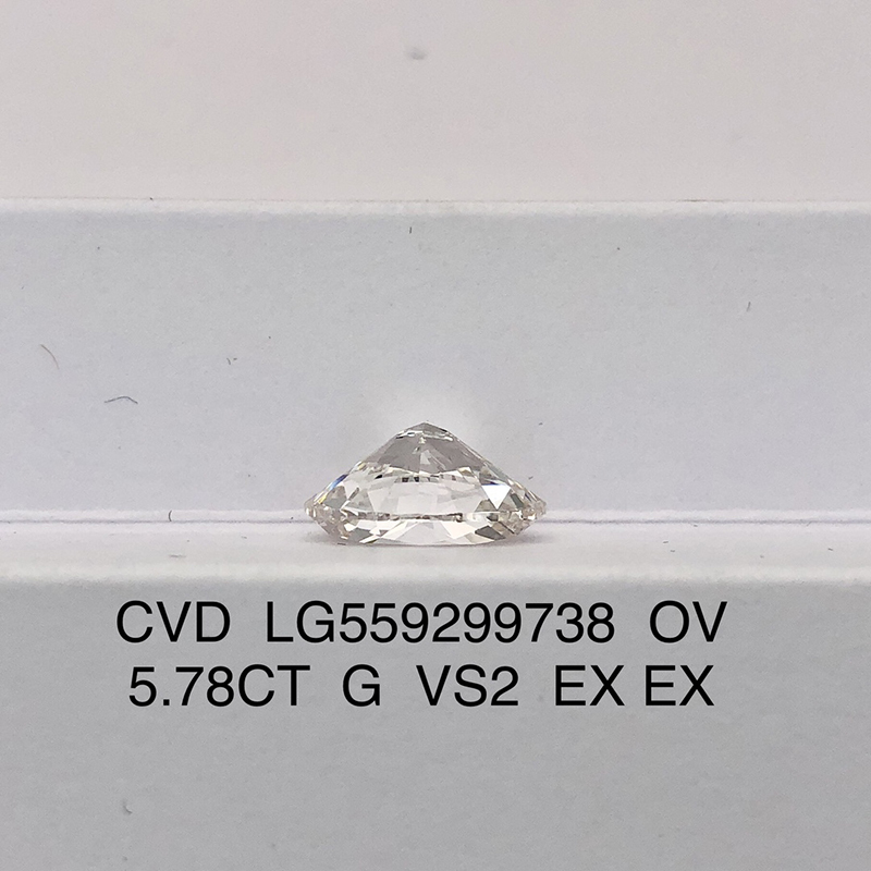 CVD LG559299738 Oval Shape 5.78CT G VS2 EX EX Lab Grown Diamond