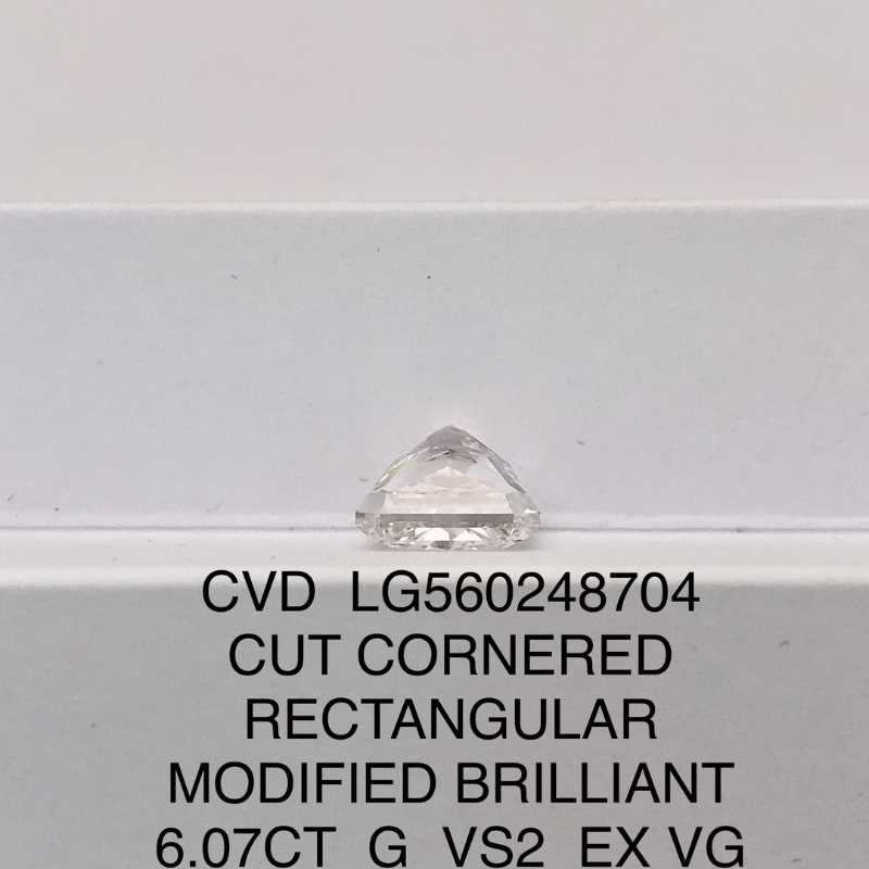 CVD LG560248704 Radiant Shape 6.07CT G VS2 EX VG Lab Grown Diamond