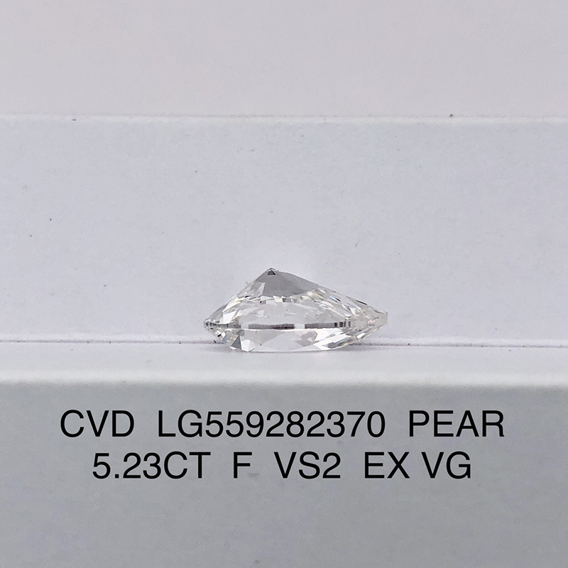 CVD LG559282370 Pear Shape 5.23CT F VS2 EX VG Lab Grown Diamond