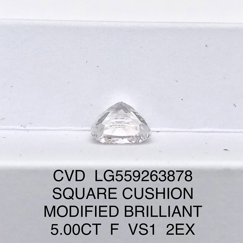CVD LG559263878 Square Cushion Modified Brilliant 5.00CT F VS1 EX EX Lab Grown Diamond