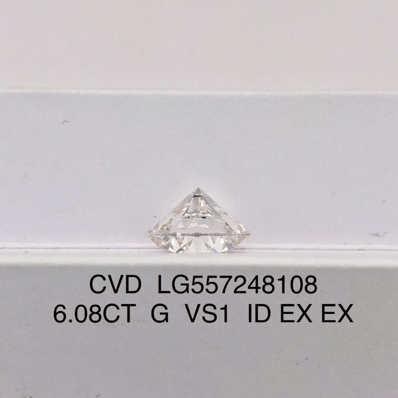 CVD LG557248108 Round Shape 6.08CT G VS1 EX EX Lab Grown Diamond