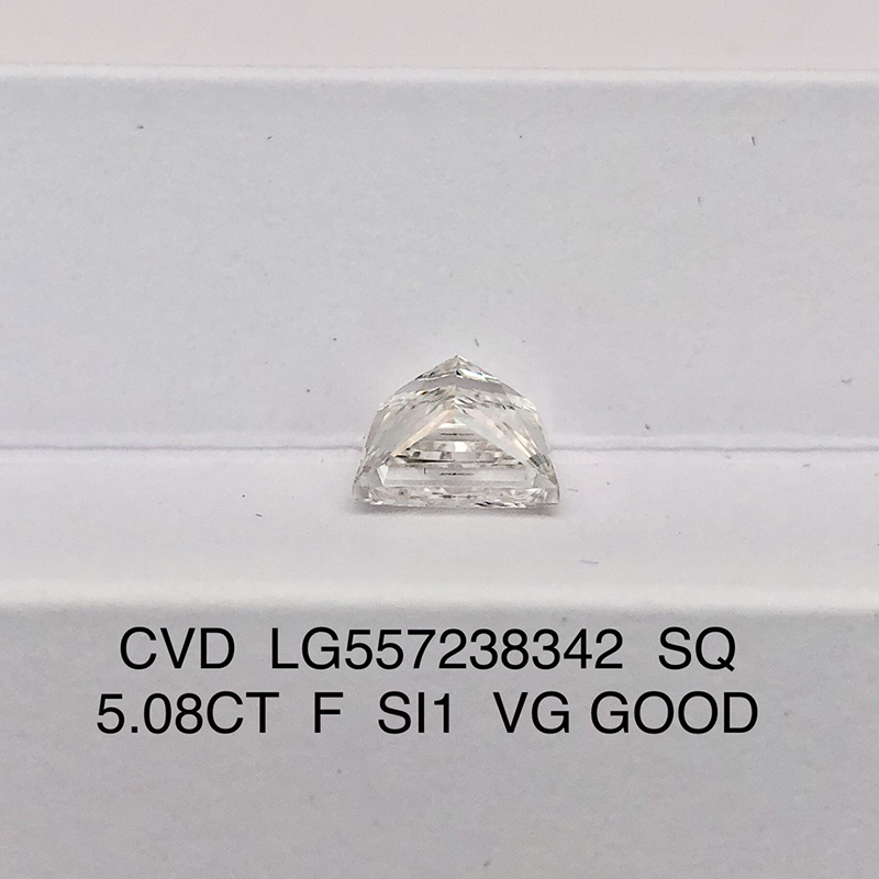 CVD LG557238342 Princess Square Shape 5.08CT F SI1 VG G Lab Grown Diamond