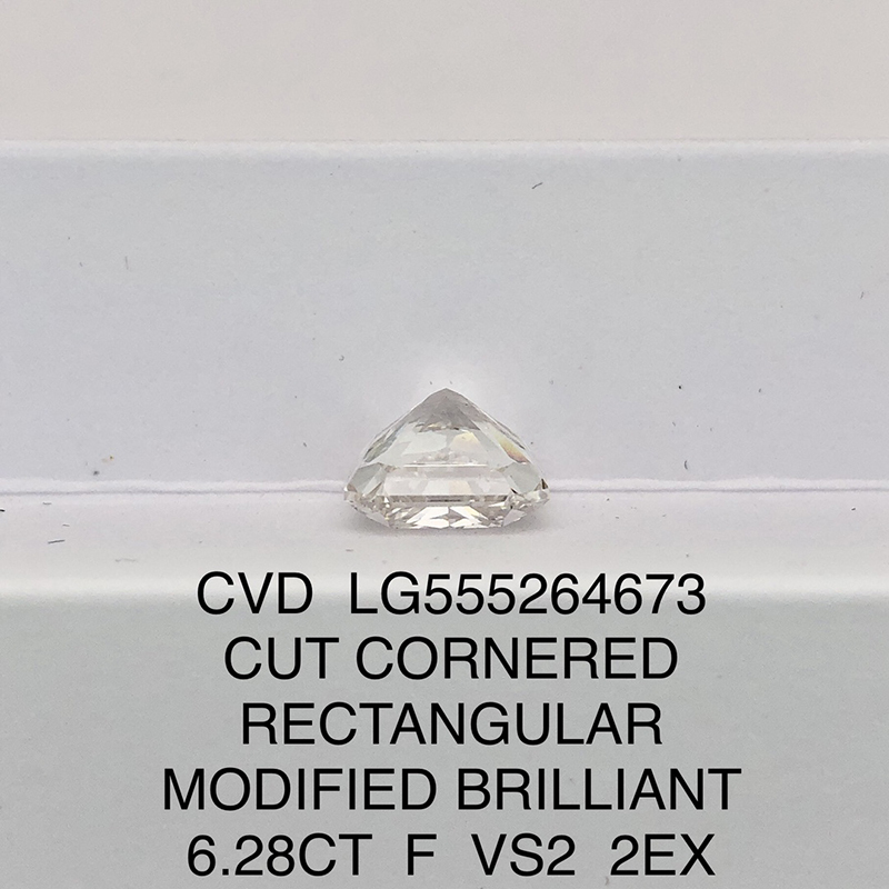 CVD LG555264673 Cut Cornered Rectangular Modified Brilliant 6.28CT F VS2 EX EX Lab Grown Diamond