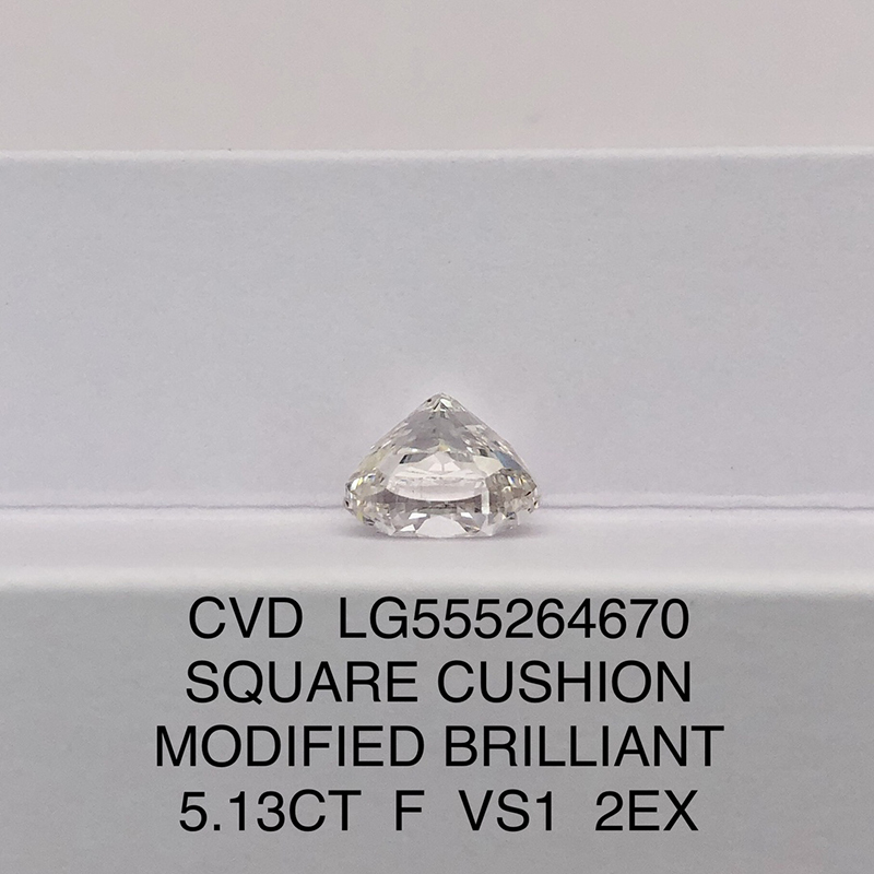CVD LG555264670 Square Cushion Modified Brilliant 5.13CT F VS1 EX EX Lab Grown Diamond