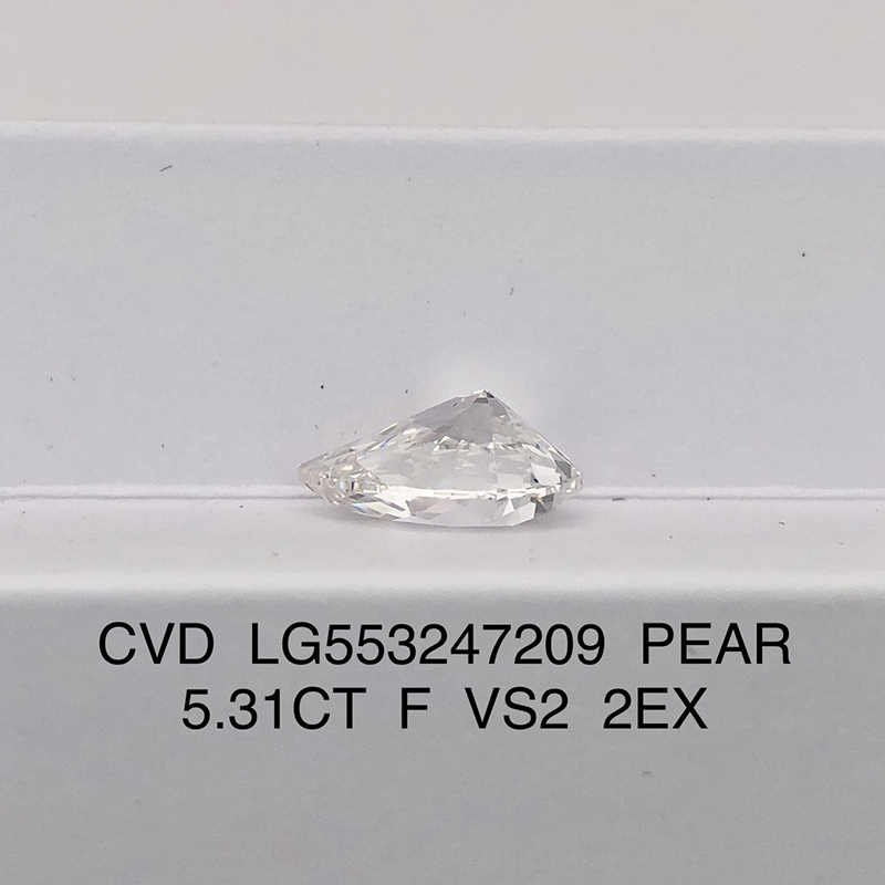CVD LG553247209 Pear Shape 5.31CT F VS2 EX EX Lab Grown Diamond