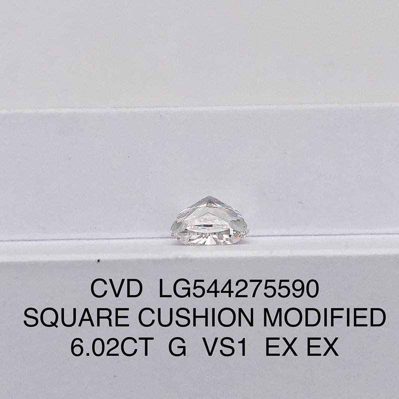 CVD LG544275590 Square Cushion Modified Brilliant 6.02CT G VS1 EX EX Lab Grown Diamond