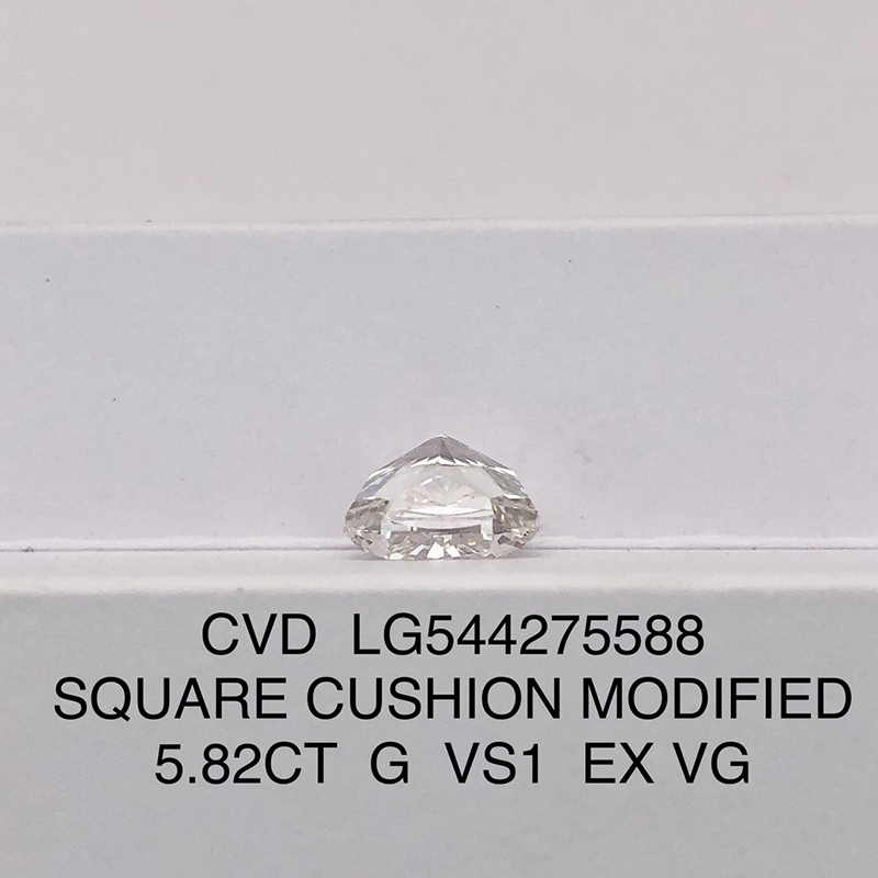 CVD LG544275588 Square Cushion Modified Brilliant 5.82CT G VS1 EX VG Lab Grown Diamond