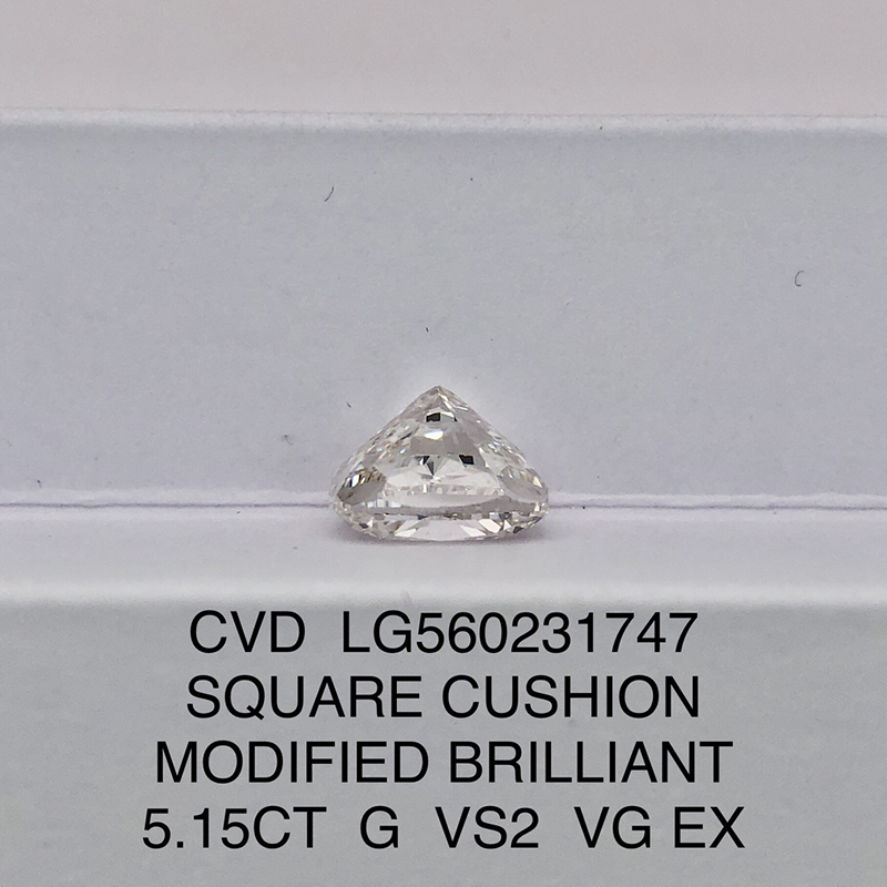 CVD LG560231747 Square Cushion Modified Brilliant 5.15CT G VS2 VG EX Lab Grown Diamond