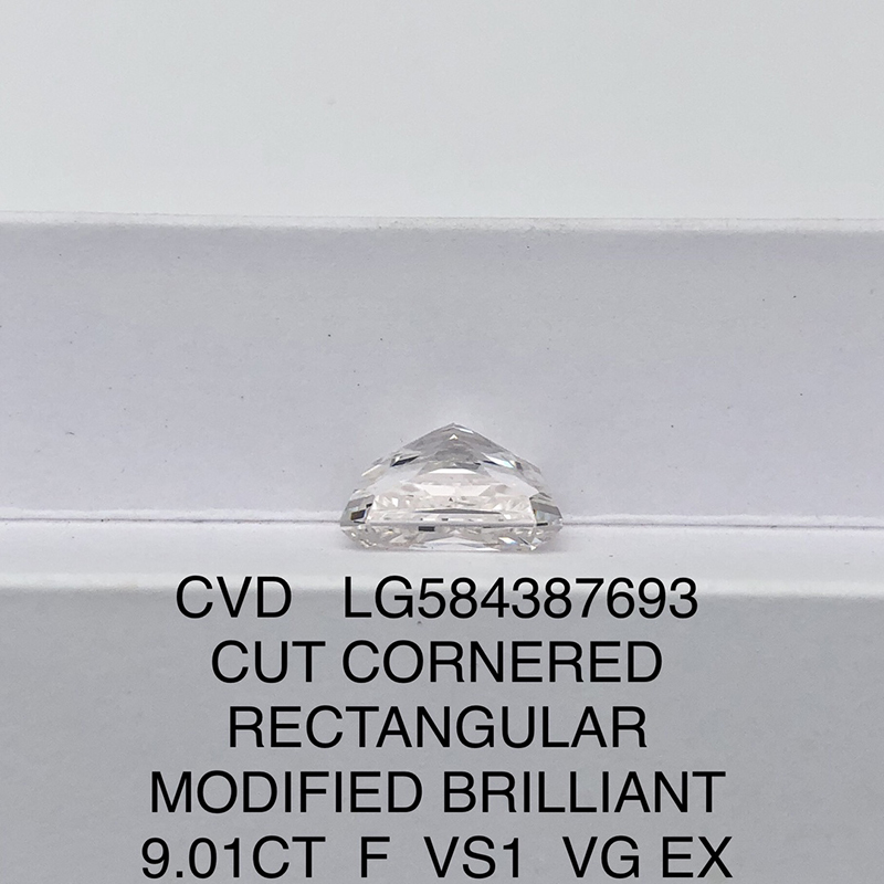 CVD LG584387693 Cut Cornered Rectangular Modified Brilliant 9.01CT F VS1 VG EX Lab Grown Diamond