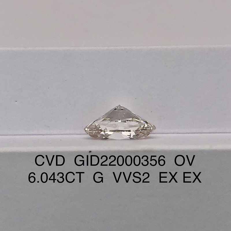 CVD GID22000356 Oval Shape 6.043CT G VVS2 EX EX Lab Grown Diamond