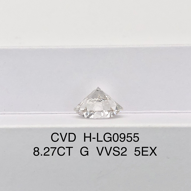 CVD LG602336106 Round Shape 8.27CT G VVS2 ID EX EX H-LG0955 8.27CT G VVS2 5EX Lab Grown Diamond