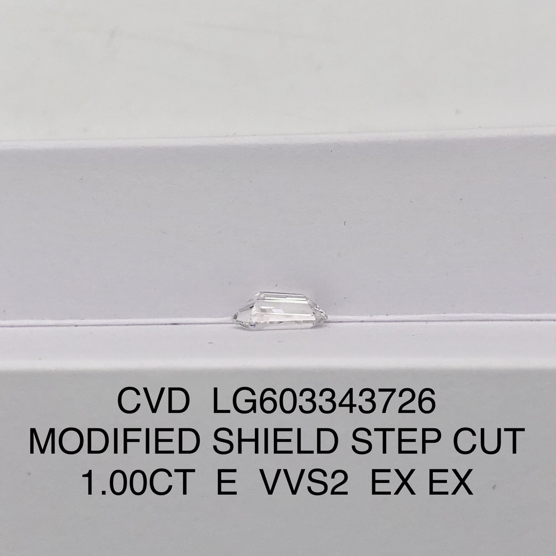MissDiamond CVD LG603343726 Modified Shield Step Cut 1.00CT E VVS2 EX EX Lab Grown Diamond