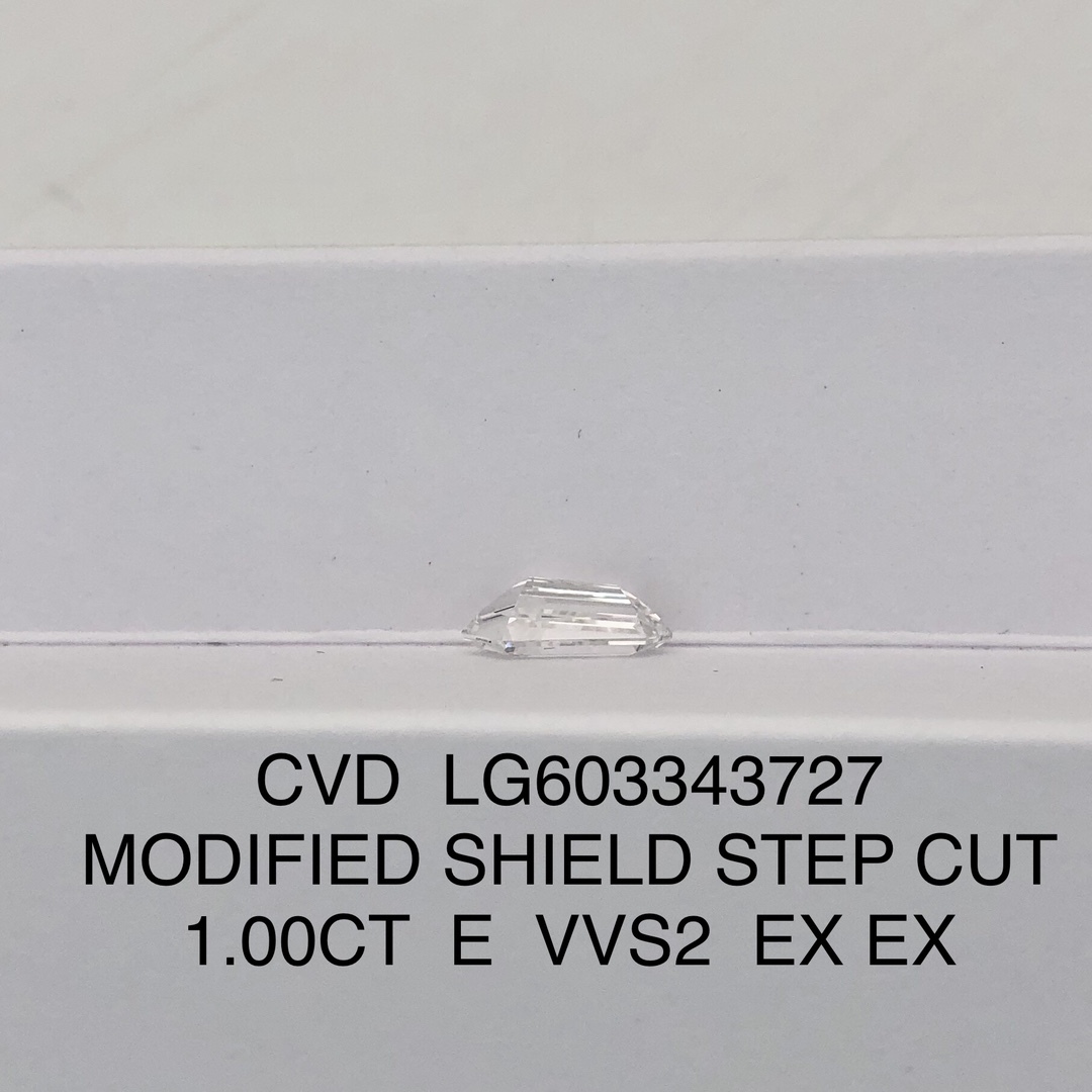 MissDiamond CVD LG603343727 Modified Shield Step Cut 1.00CT E VVS2 EX EX Lab Grown Diamond