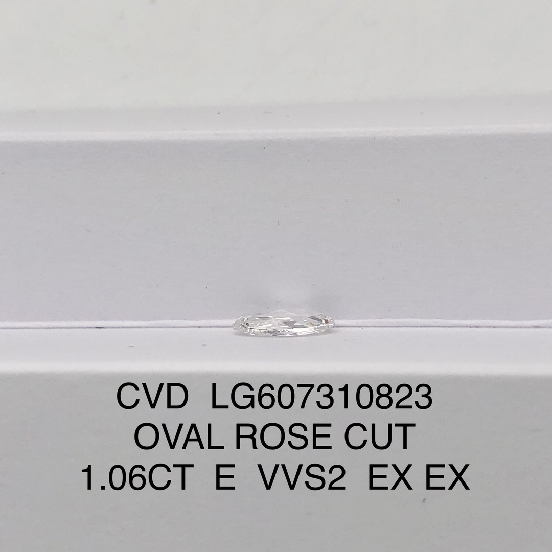 MissDiamond CVD LG607310823 Oval Rose Cut 1.06CT E VVS2 EX EX Lab Grown Diamond
