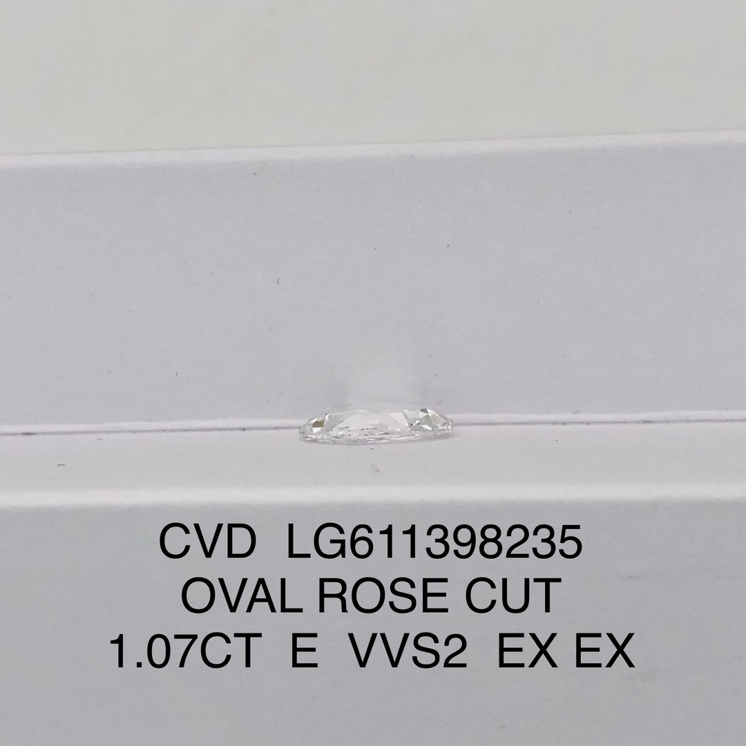 MissDiamond CVD LG611398235 Oval Rose Cut 1.07CT E VVS2 EX EX Lab Grown Diamond