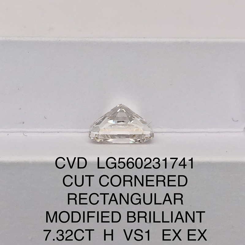 CVD LG560231741 Cut Cornered Rectangular Modified Brilliant 7.32CT H VS1 EX EX Lab Grown Diamond