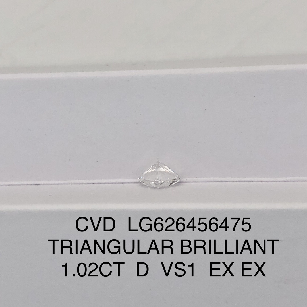 MissDiamond CVD LG626456475 Triangular Brilliant 1.02CT D VS1 EX EX Lab Grown Diamond
