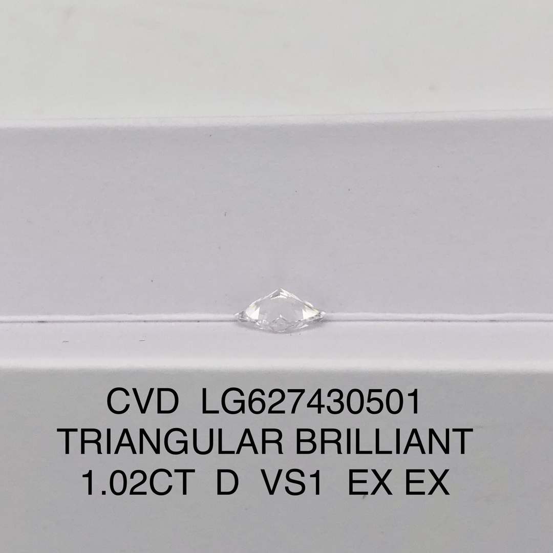 MissDiamond CVD LG627430501 Triangular Brilliant 1.02CT D VS1 EX EX Lab Grown Diamond