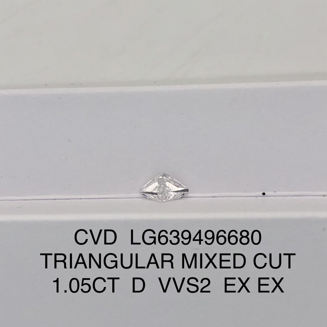MissDiamond CVD LG639496680 Triangular Mixed Cut 1.05CT D VVS2 EX EX Lab Grown Diamond