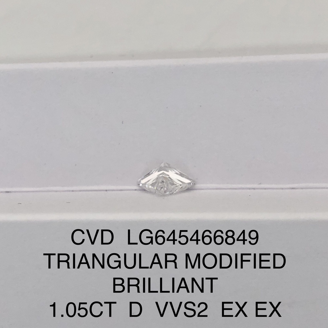 MissDiamond CVD LG645466849 Triangular Modified Brilliant 1.05CT D VVS2 EX EX Lab Grown Diamond