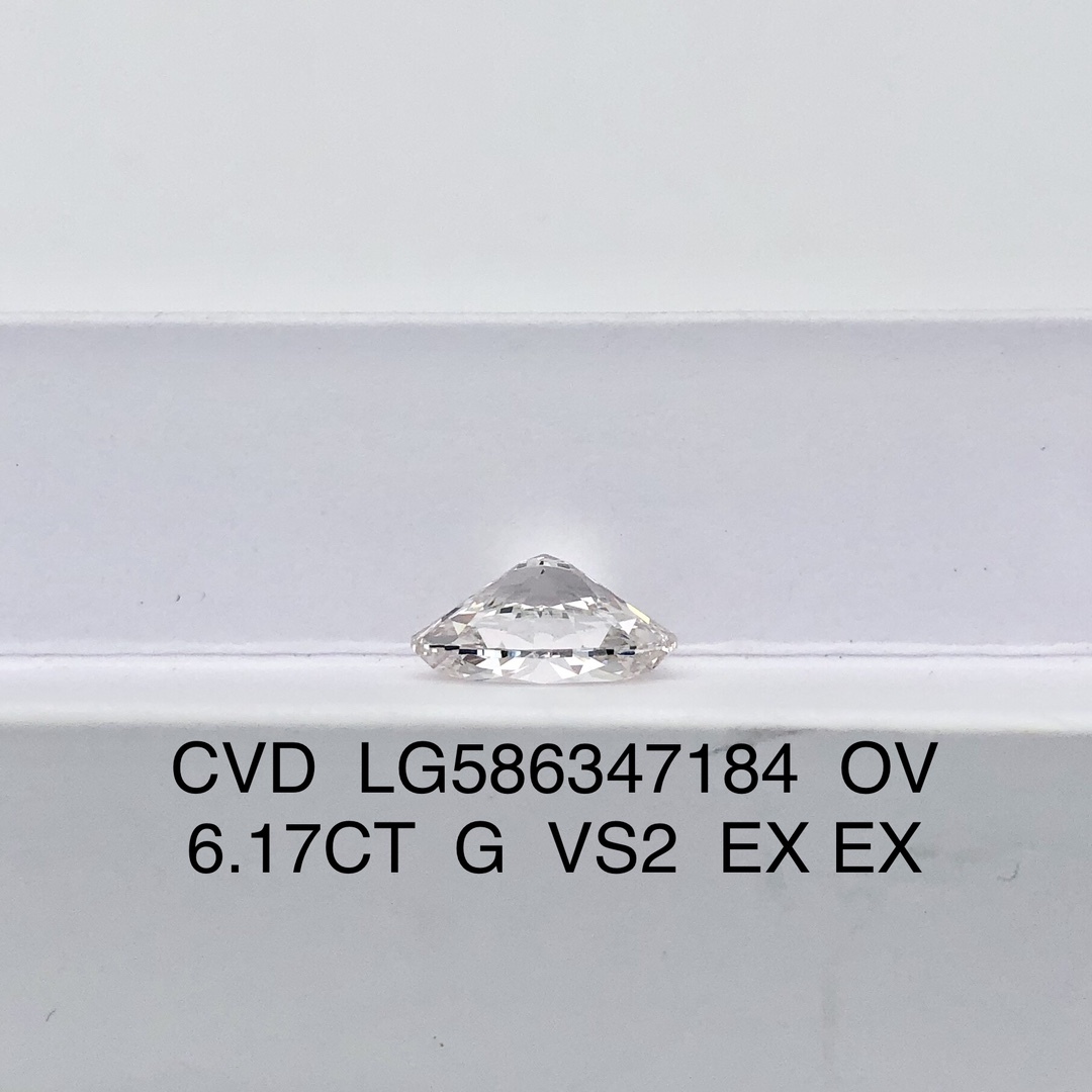MissDiamond CVD LG586347184 Oval Cut 6.17CT G VS2 EX EX Lab Grown Diamond