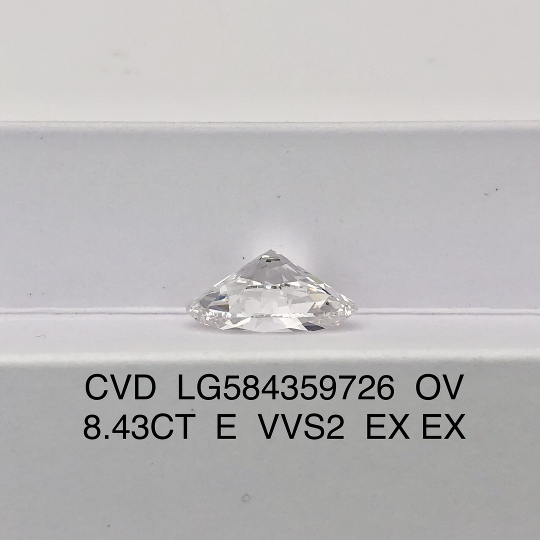 MissDiamond CVD LG584359726 Oval Cut 8.43CT E VVS2 EX EX Lab Grown Diamond