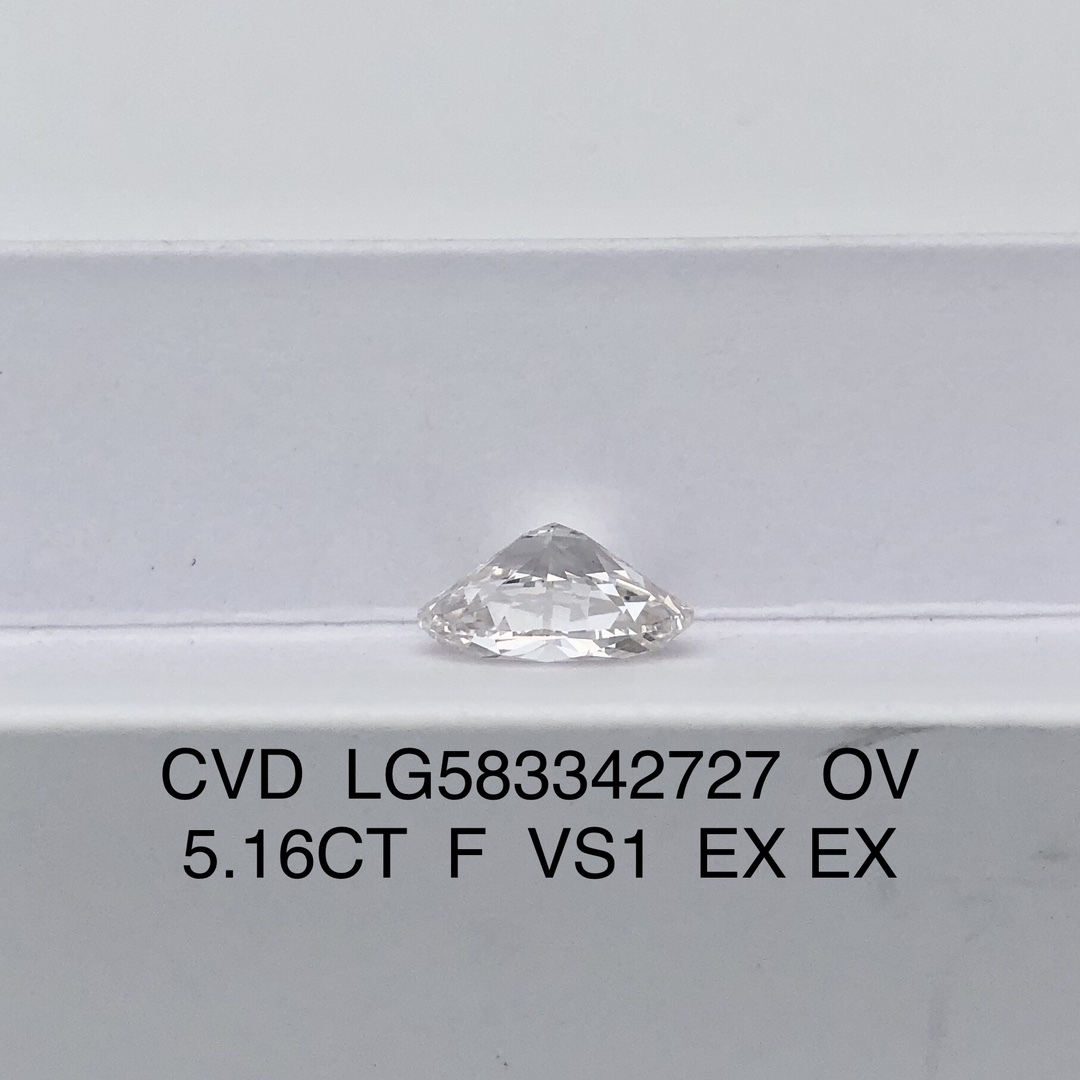 MissDiamond CVD LG583342727 Oval Cut 5.16CT F VS1 EX EX Lab Grown Diamond