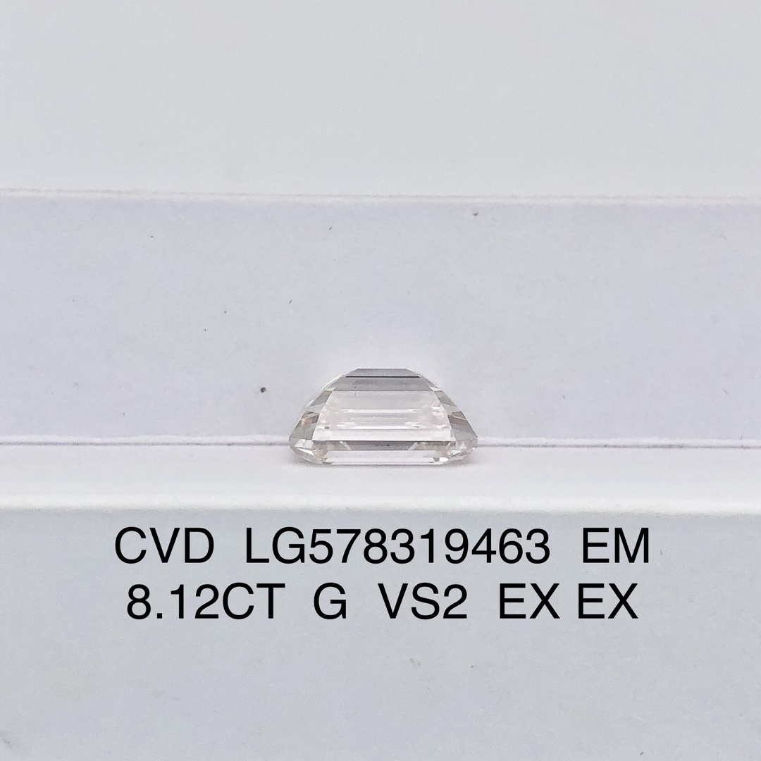 MissDiamond CVD LG578319463 Emerald Cut 8.12CT G VS2 EX EX Lab Grown Diamond