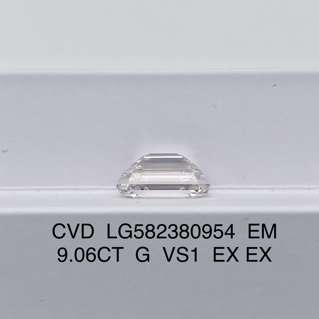 MissDiamond CVD LG582380954 Emerald Cut 9.06CT G VS1 EX EX Lab Grown Diamond