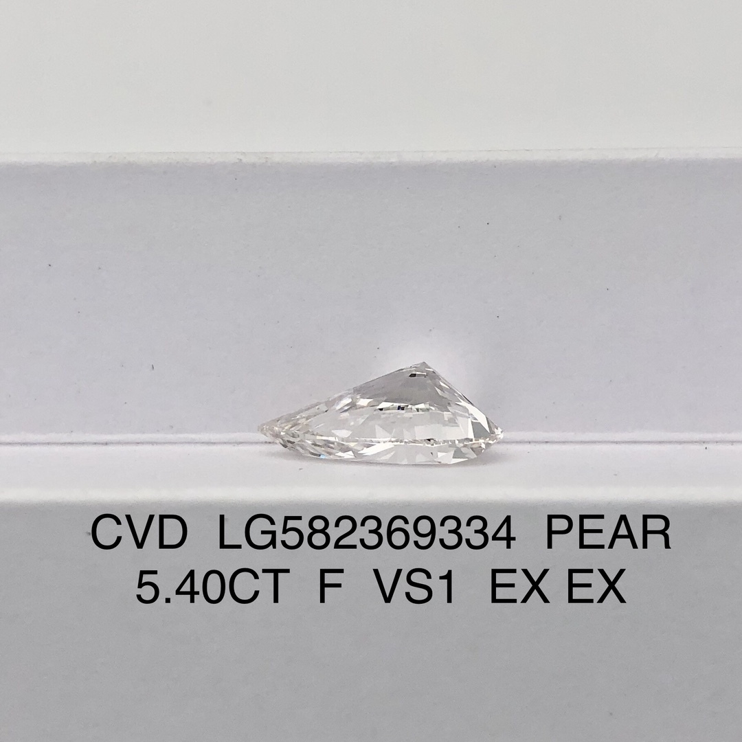MissDiamond CVD LG582369334 Pear Cut 5.4CT F VS1 EX EX Lab Grown Diamond
