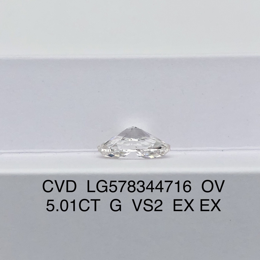 MissDiamond CVD LG578344716 Oval Cut 5.01CT G VS2 EX EX Lab Grown Diamond