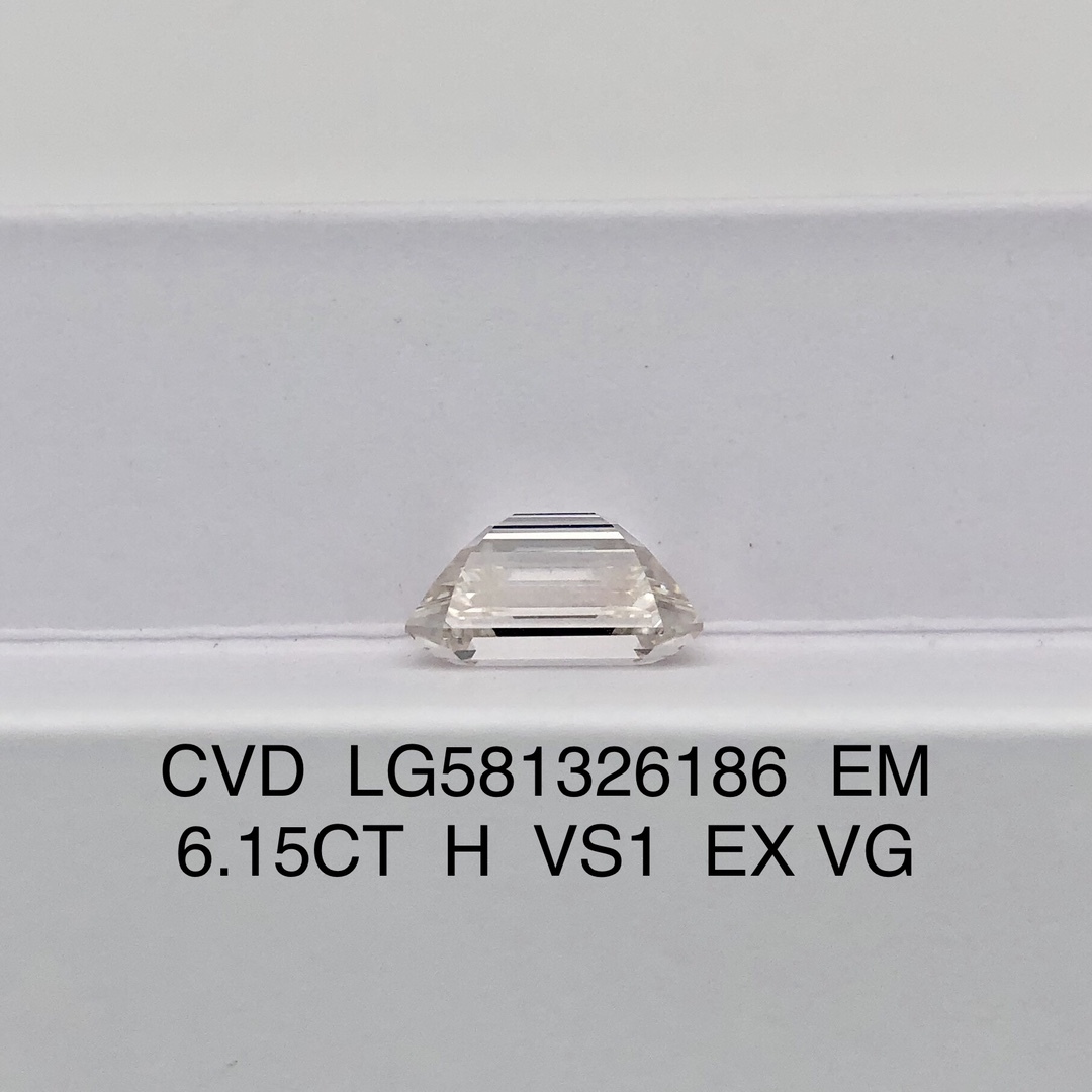 MissDiamond CVD LG581326186 Emerald Cut 6.15CT H VS1 EX VG Lab Grown Diamond