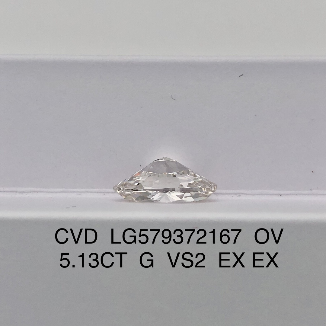 MissDiamond CVD LG579372167 Oval Cut 5.13CT G VS2 EX EX Lab Grown Diamond