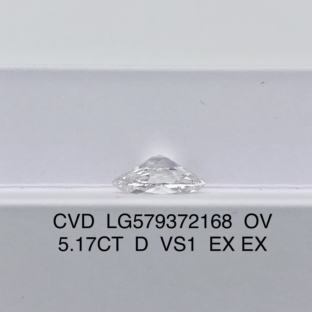 MissDiamond CVD LG579372168 Oval Cut 5.17CT D VS1 EX EX Lab Grown Diamond