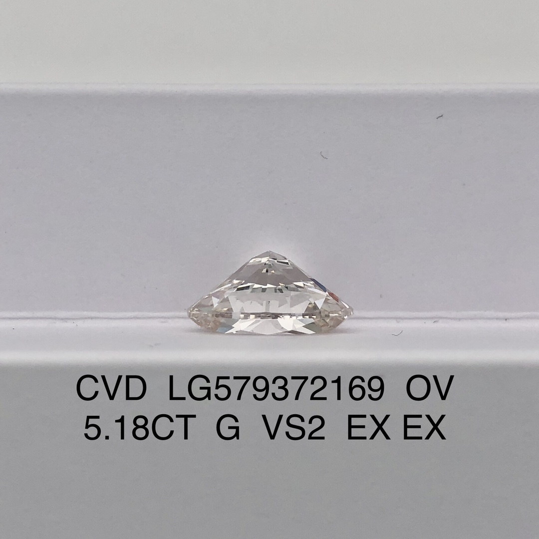 MissDiamond CVD LG579372169 Oval Cut 5.18CT G VS2 EX EX Lab Grown Diamond