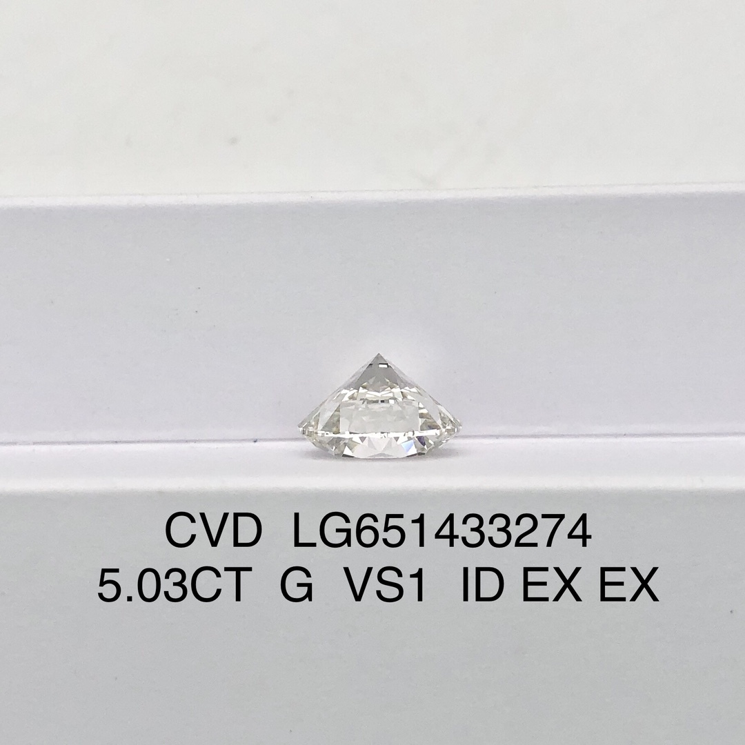MissDiamond CVD LG651433274 Round Cut 5.03CT G VS1 ID EX EX Lab Grown Diamond