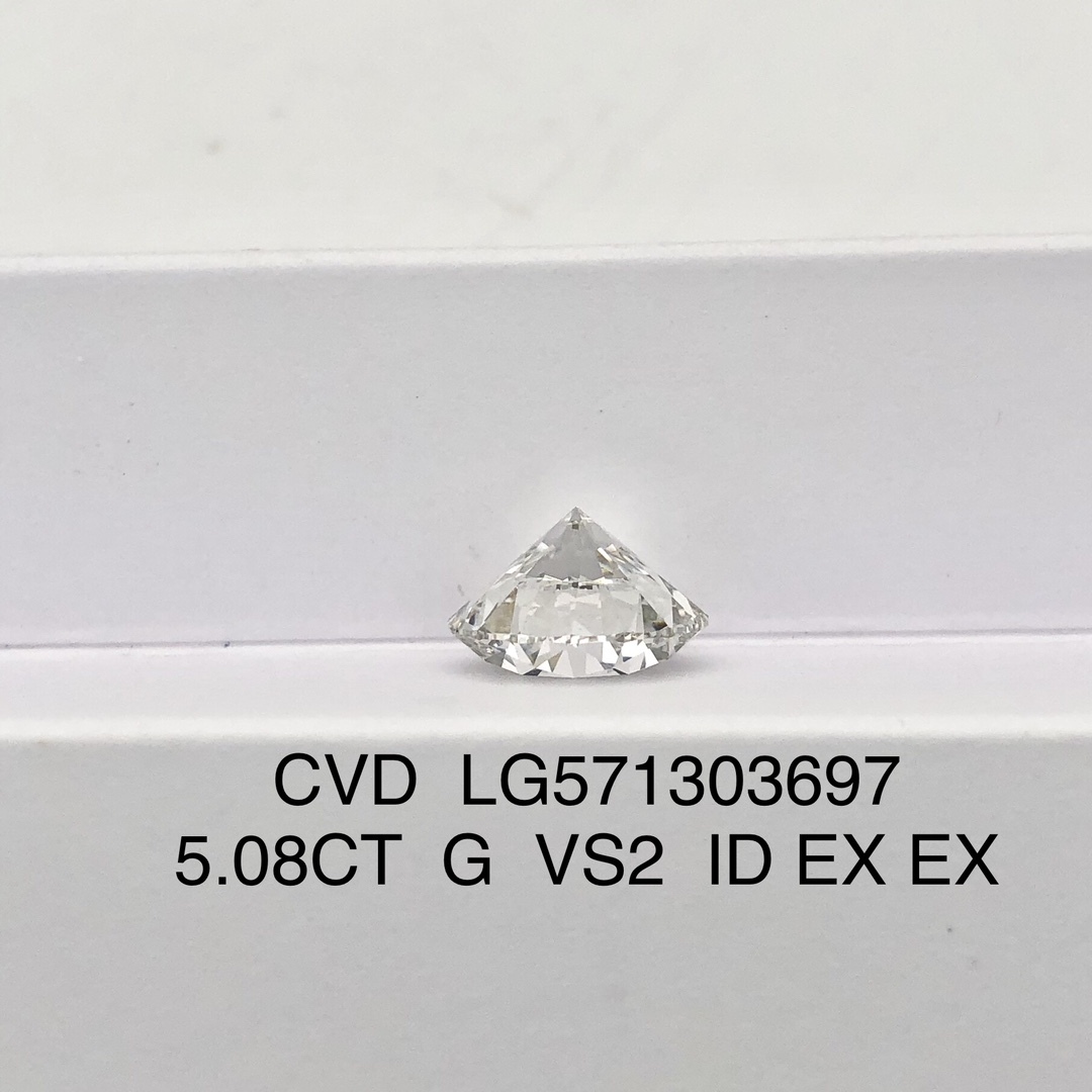 MissDiamond CVD LG571303697 Round Cut 5.08CT G VS2 ID EX EX Lab Grown Diamond
