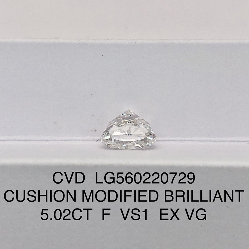 CVD LG560220729 Cushion Modified Brilliant 5.02CT F VS1 EX VG Lab Grown Diamond