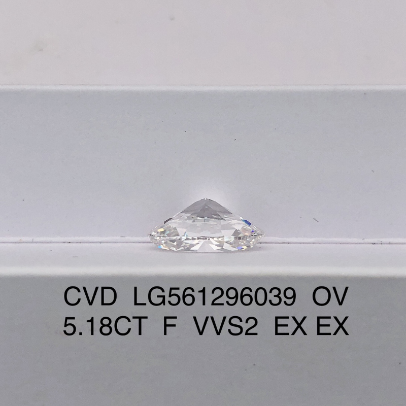 CVD LG561296039 Oval 5.18CT F VVS2 EX EX Lab Grown Diamond
