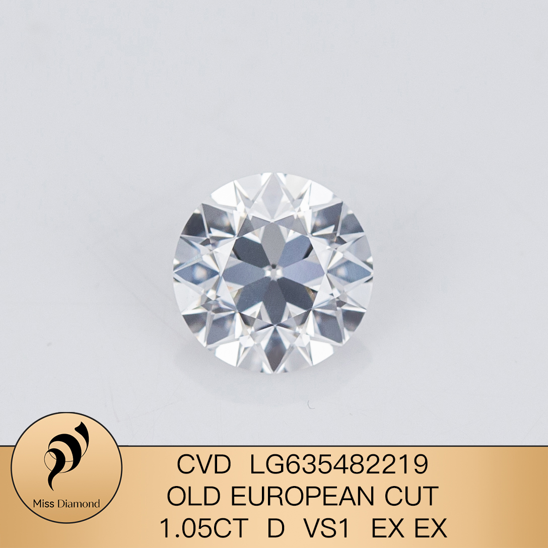 MissDiamond CVD LG635482219 Old European Cut 1.05CT D VS1 EX EX Lab Grown Diamond