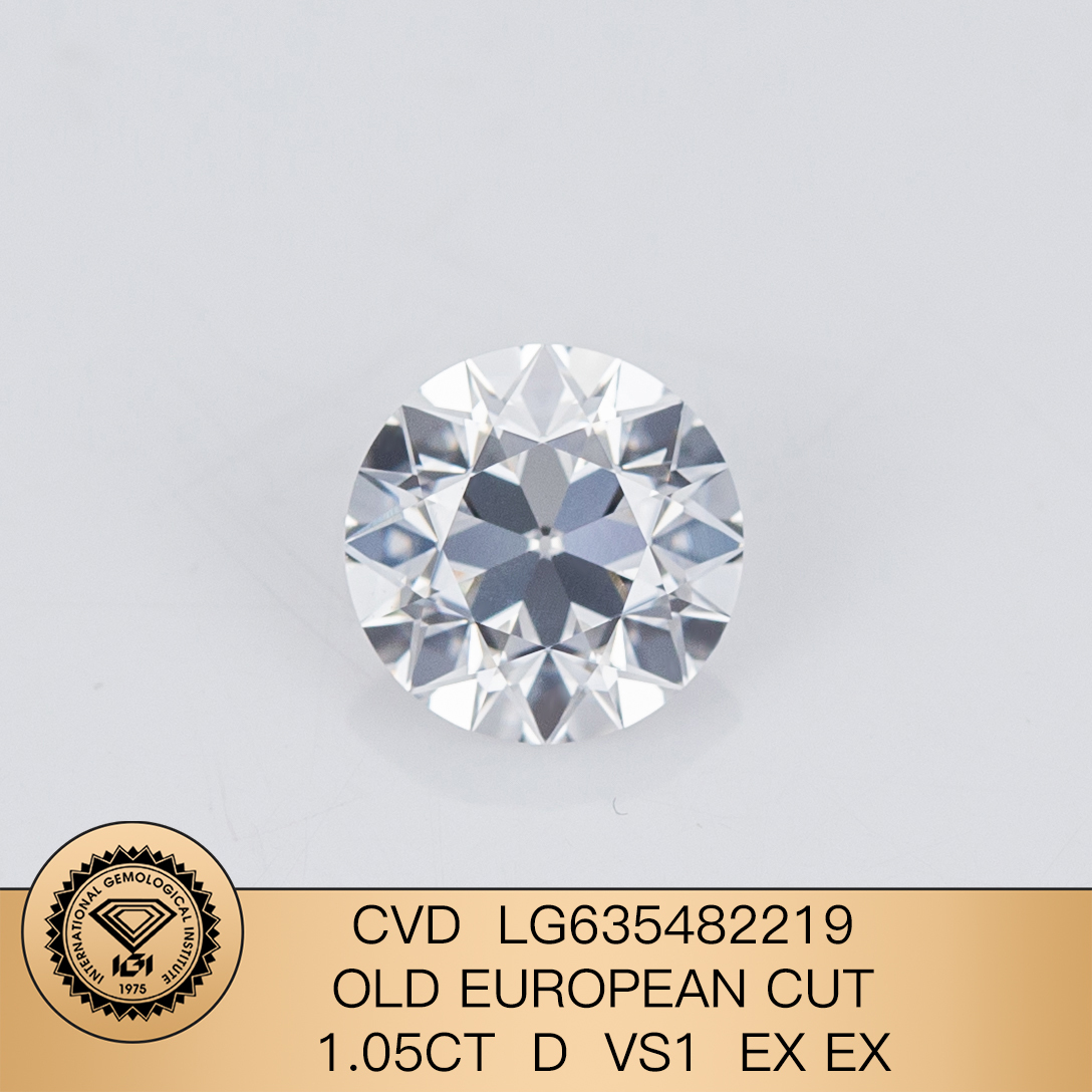 MissDiamond CVD LG635482219 Old European Cut 1.05CT D VS1 EX EX Lab Grown Diamond