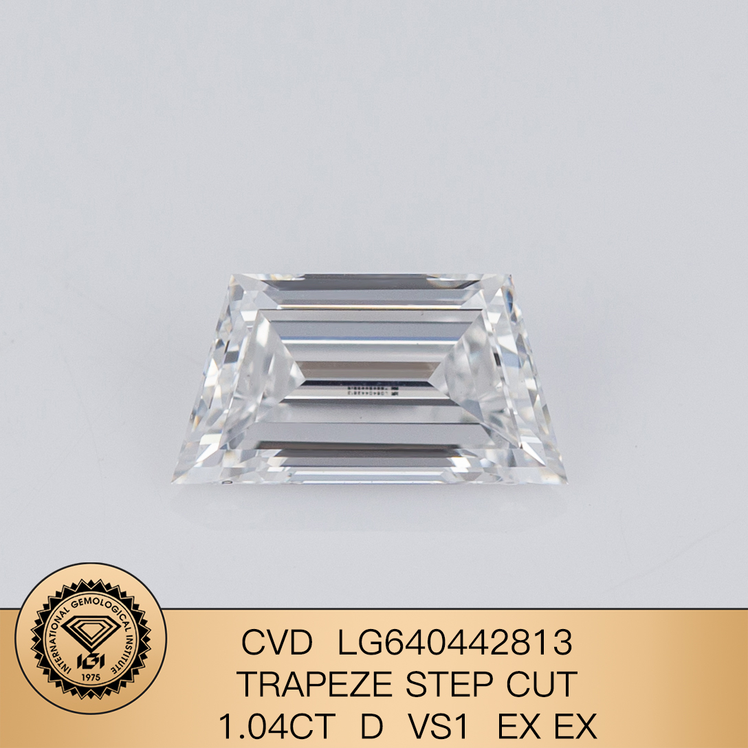 MissDiamond CVD LG640442813 Trapeze Step Cut 1.04CT D VS1 EX EX Lab Grown Diamond