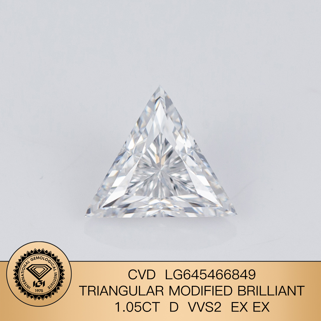 MissDiamond CVD LG645466849 Triangular Modified Brilliant 1.05CT D VVS2 EX EX Lab Grown Diamond