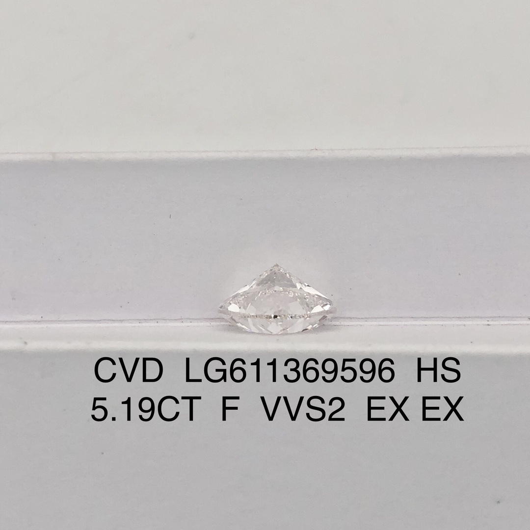 Lab Diamond CVD LG611369596 Heart Shape 5.19CT F VVS2 EX EX