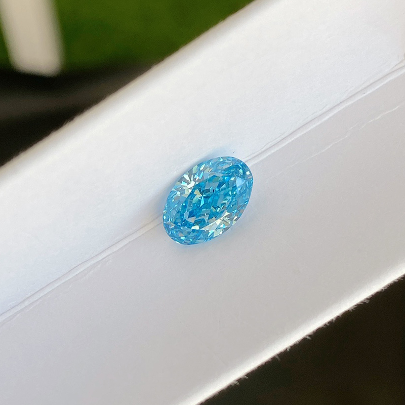 AG-418 Oval 2.3 Carat Blue VS 10.2x6.86x4.47mm CVD Lab Grown Diamond