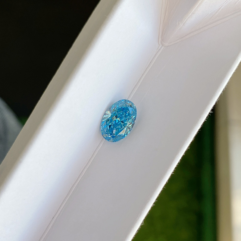 AG-435 Oval 2.4 Blue VS1 10.38x7.08x4.5 CVD Lab Grown Diamond
