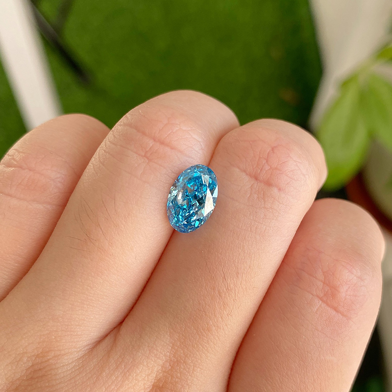 CVD AG-405 Oval 2.2CT Blue VS Lab Grown Diamond