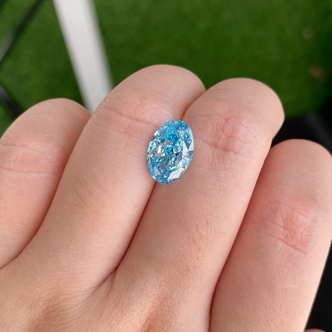 CVD AG-461 Oval 3CT Blue VS Lab Grown Diamond