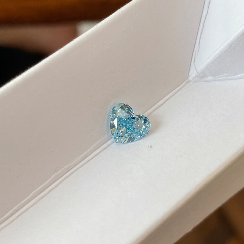 MissDiamond HPHT LG642406284 Heart Shape 1.54CT Fancy Intense Blue VS1 EX EX Lab Grown Diamond